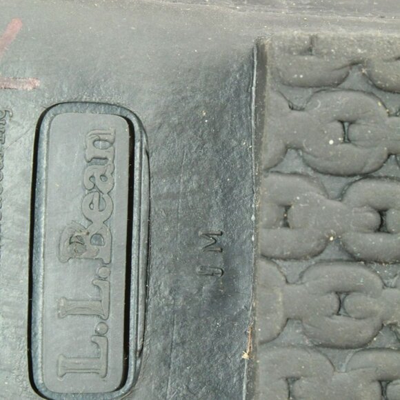 LL Bean Black Leather Shearling Lined Insulated Mid Calf Duck Boots Size 10 M - Picture 10 of 11